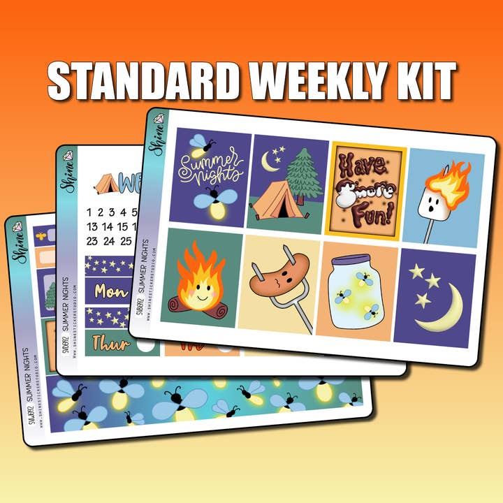 Zomernachten Verticale Wekelijkse Stickerkit voor wholesale door Shine Sticker Studio