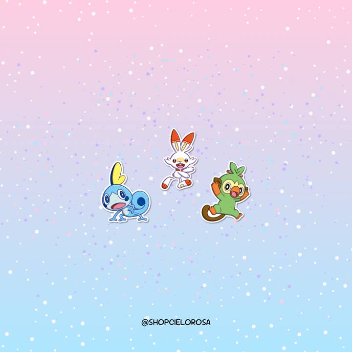 Grookey, Scorbunny, Sobble for wholesale by Cielo Rosa