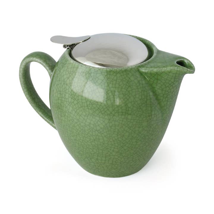 ZERO JAPAN USA - Wholesale Tea Pot - Bee House Round Ceramic Teapot 19.6oz - Crackle Green