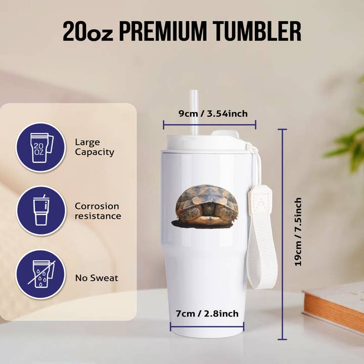 3dRose - Wholesale Insulated mug/tumbler - 3dRose, Young Spur Thighed Tortoise Looking Out of Its Shell Cut Out, Tumbler1