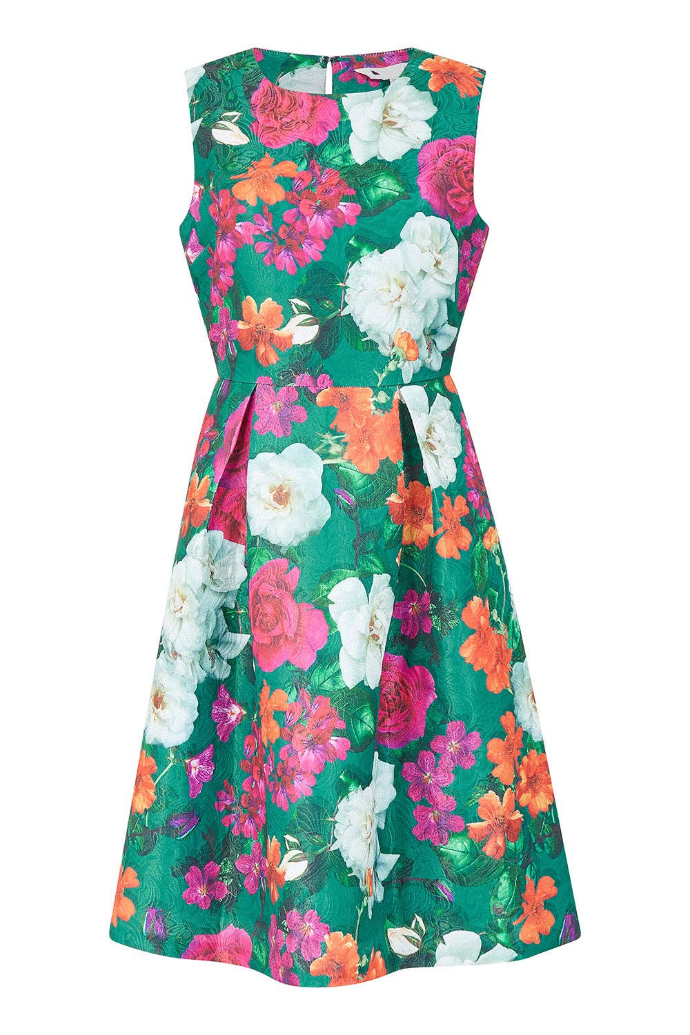 Yumi Green Floral Jacquard Skater Dress for wholesale on Faire3
