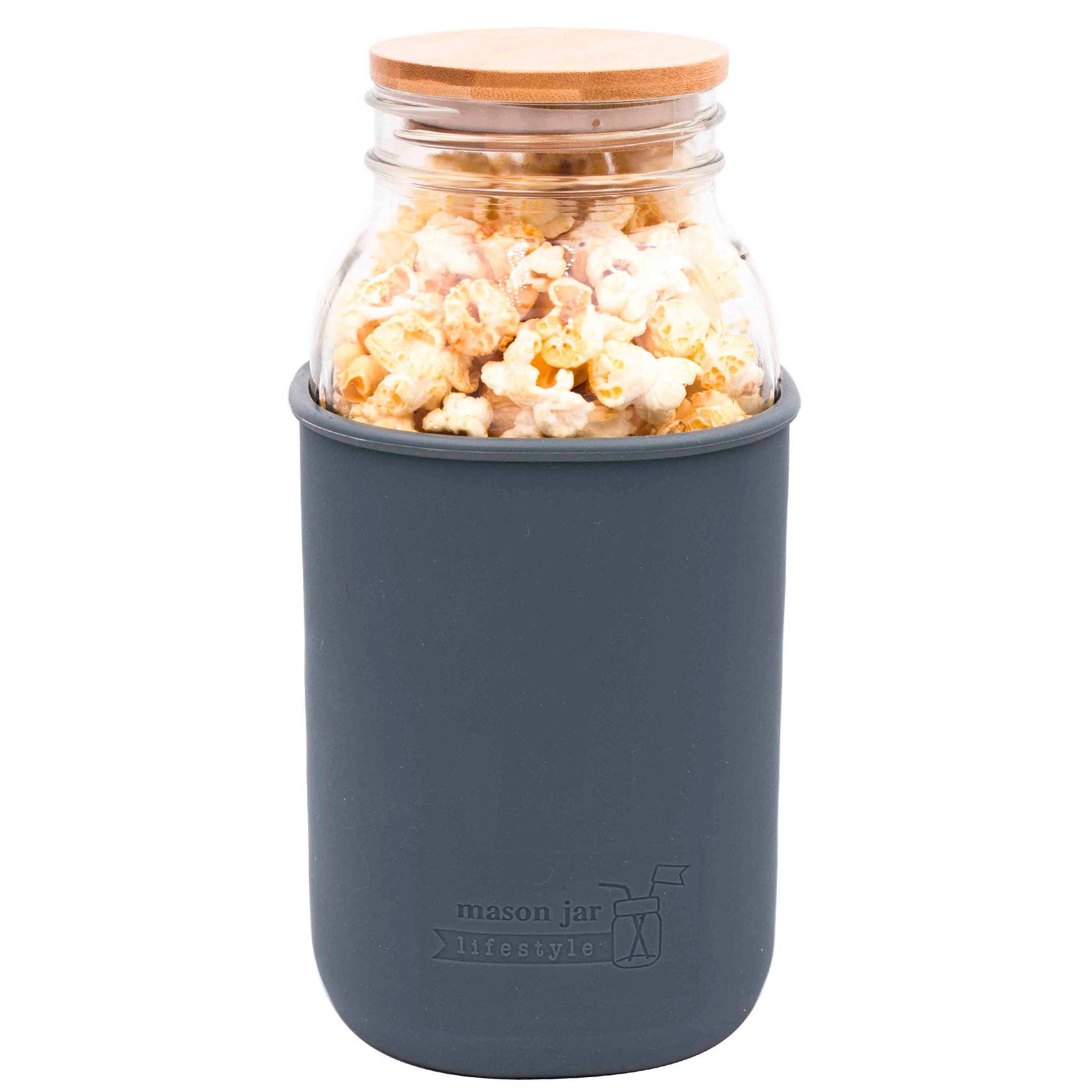 Mason Jar Lifestyle - Vente Housses de boisson - Manchon en silicone pour pots Mason d'un demi-gallon de 64 oz0