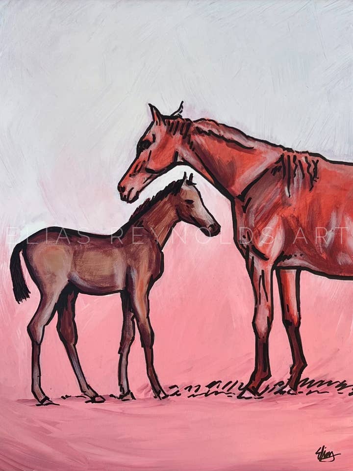 Horse & Foal Art Print for wholesale by Elias Reynolds Art