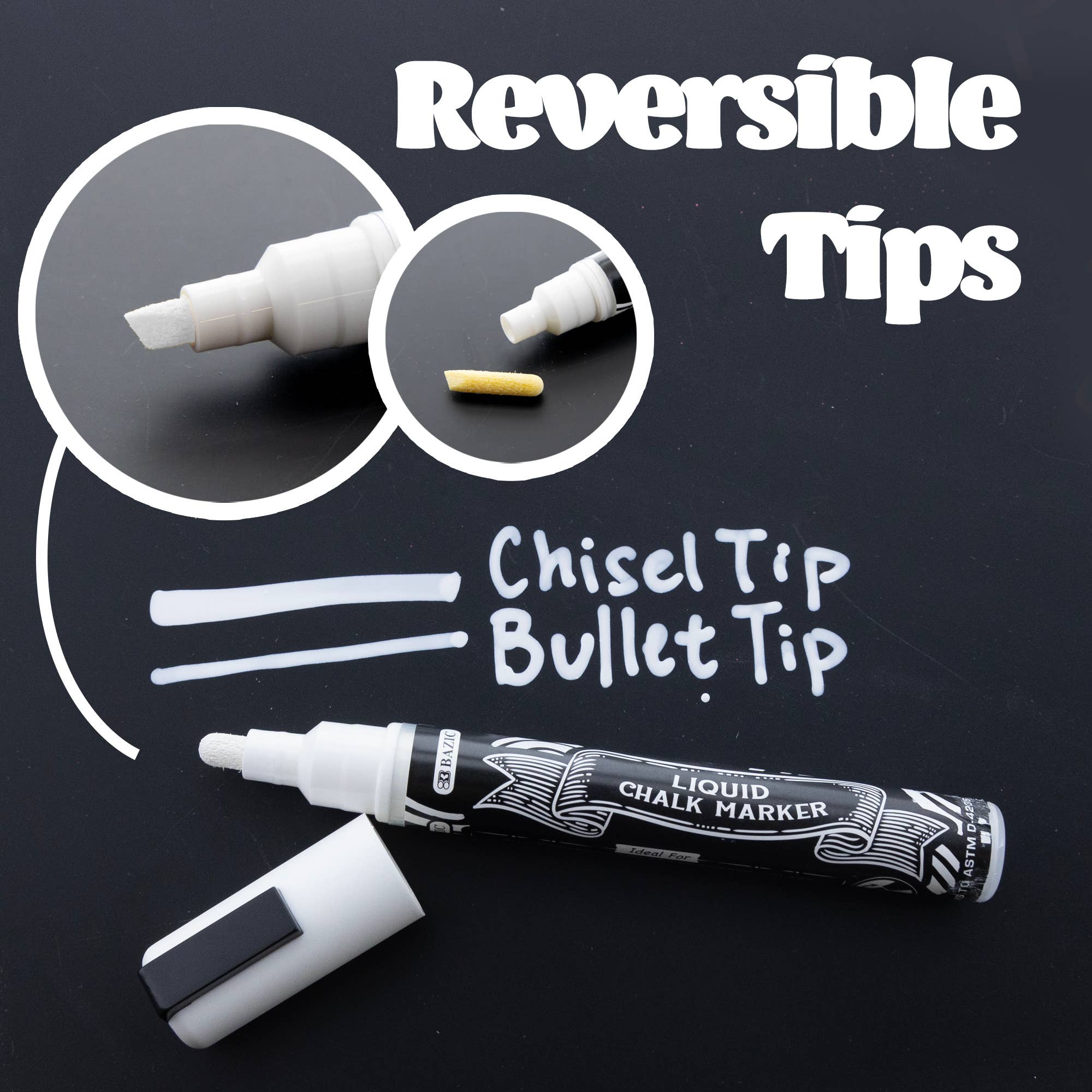 BAZIC Products - Wholesale Chalk - White Liquid Chalk Markers2