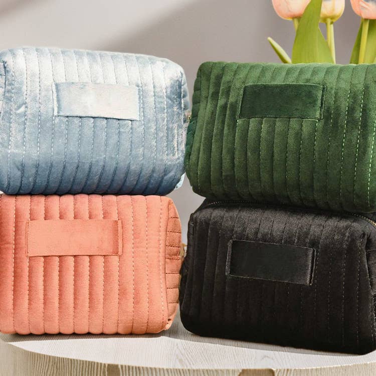 Crave by FW - Vendita all'ingrosso Borsa per trucchi/cosmetici - Borsa cosmetica in velluto organizer da viaggio per trucchi3