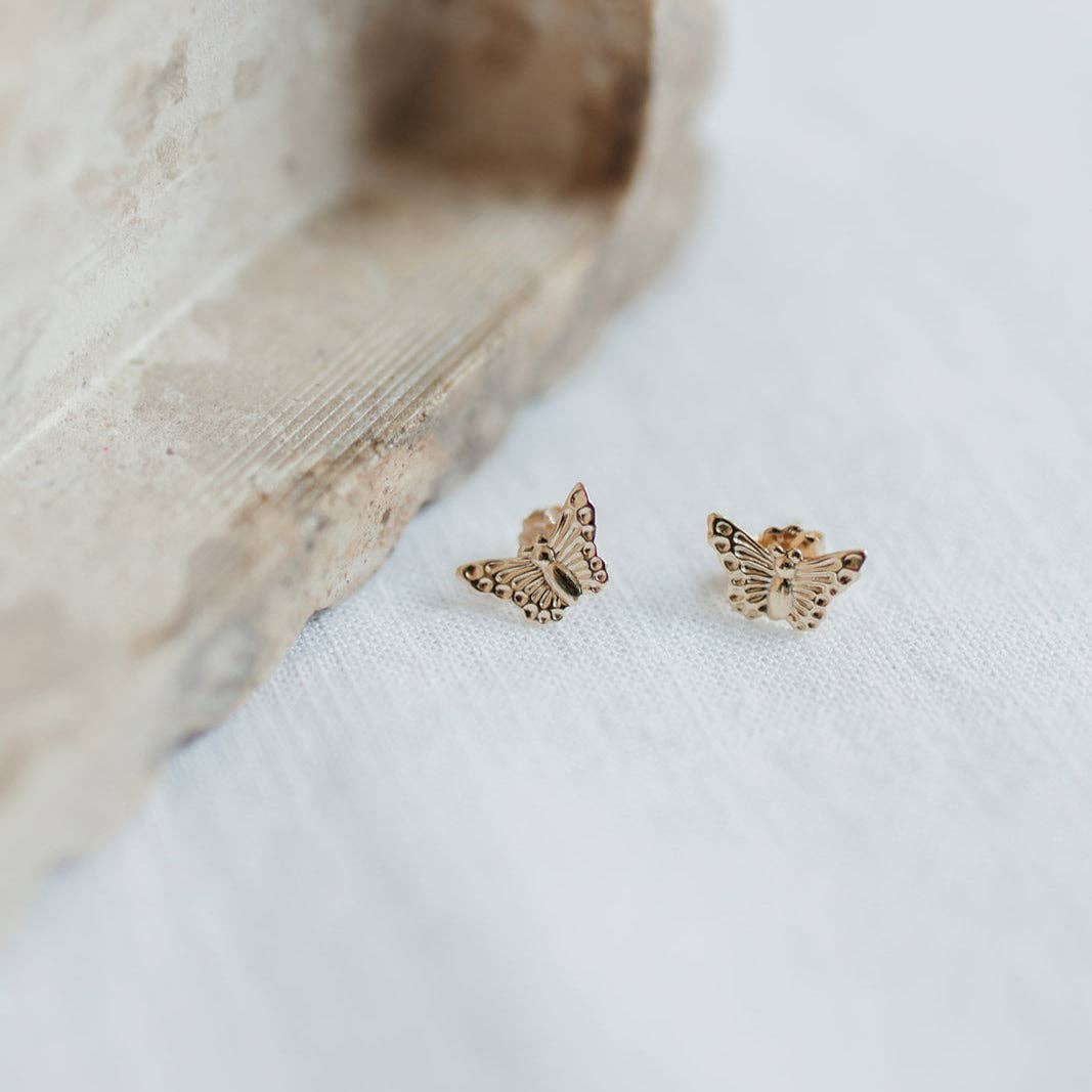 Barberry & Lace Handmade Jewelry - Wholesale Stud/Post Earrings - Butterfly Stud Earrings0