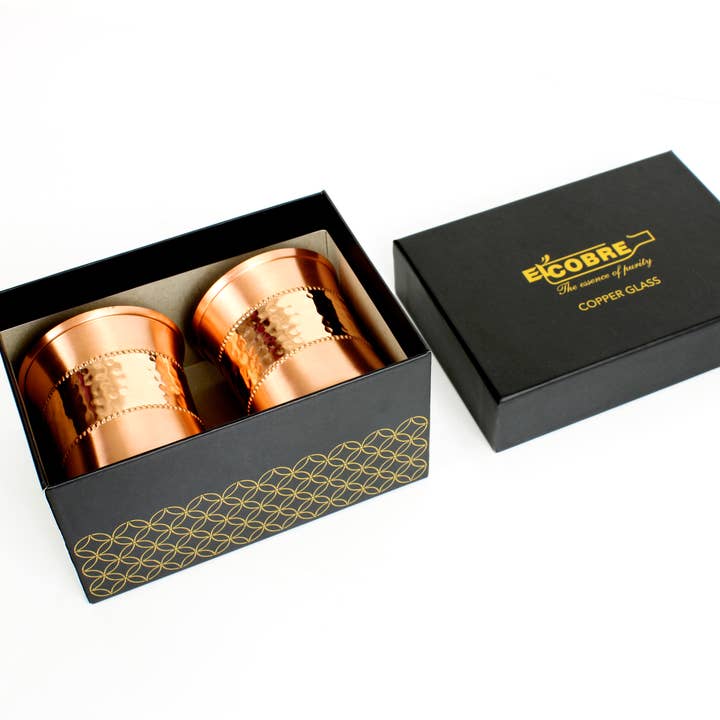 El'Cobre-Ecozonelifestyle - Wholesale Drinking Glass/Cup - Curved Sequence Glass Set in Gift Box (2 Glasses)5