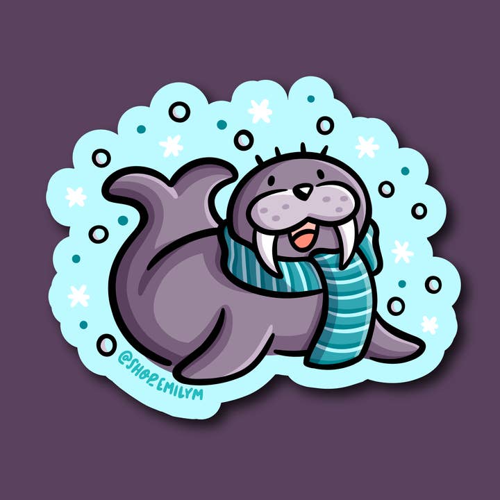 Autocollant Morse de Neige pour la vente par Shop Emily M