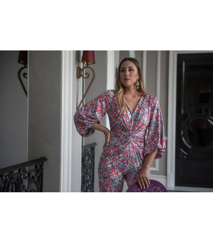  REF  KAHYRA NUDE CORAL WATERCOLOR JUMPSUIT for wholesale on Faire5