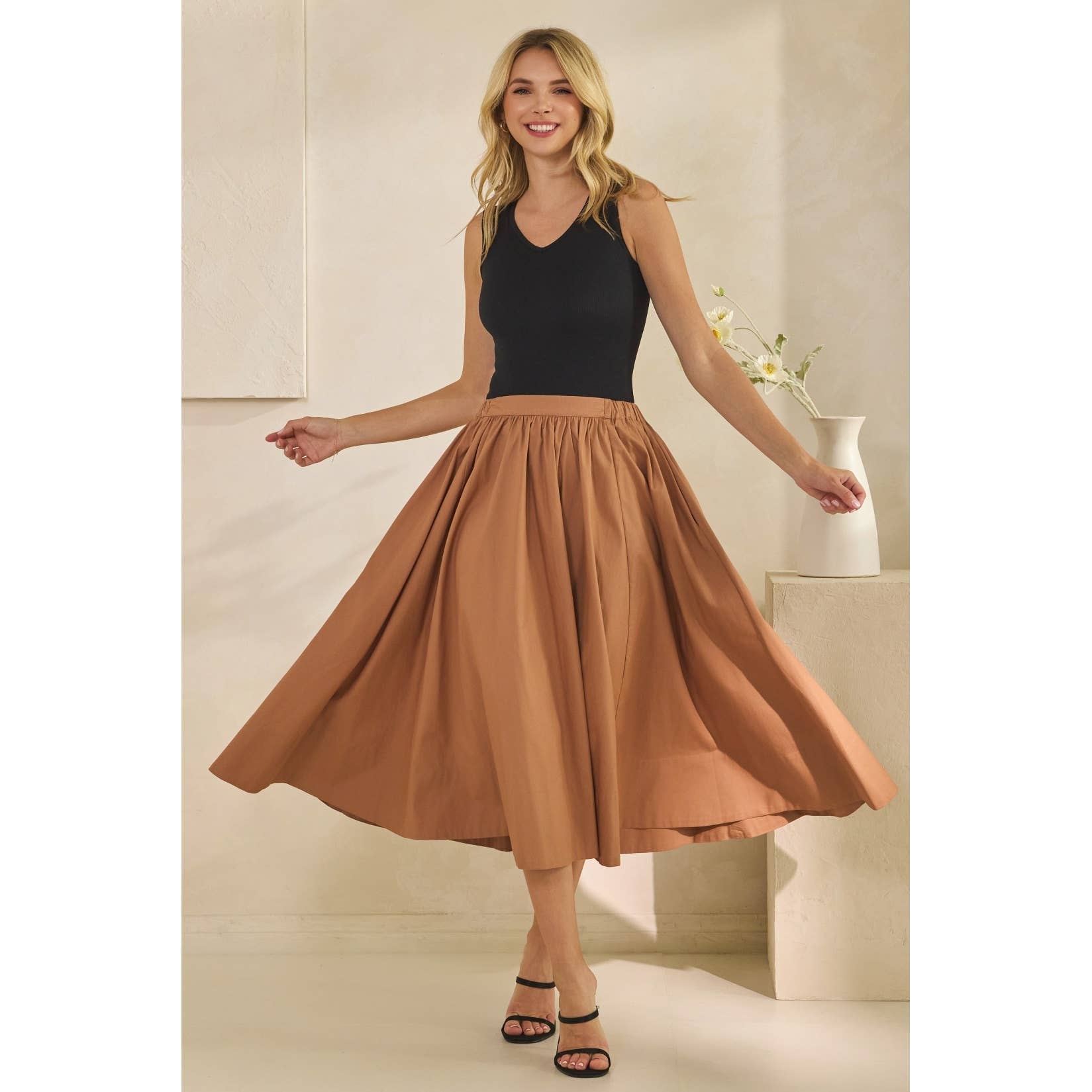 Veveret - Wholesale Skirt - Women's - Midi Pull on Skirt26