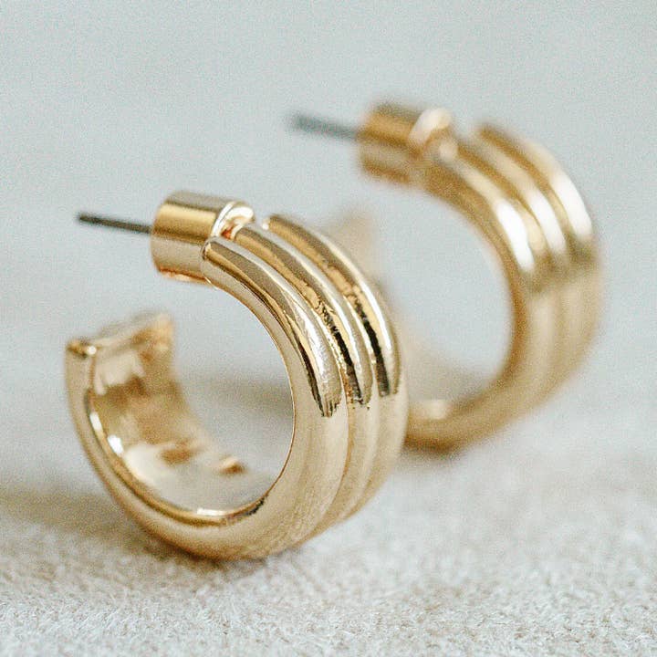 Triple Mini Hoop - Gold for wholesale by Smith and Co. Design
