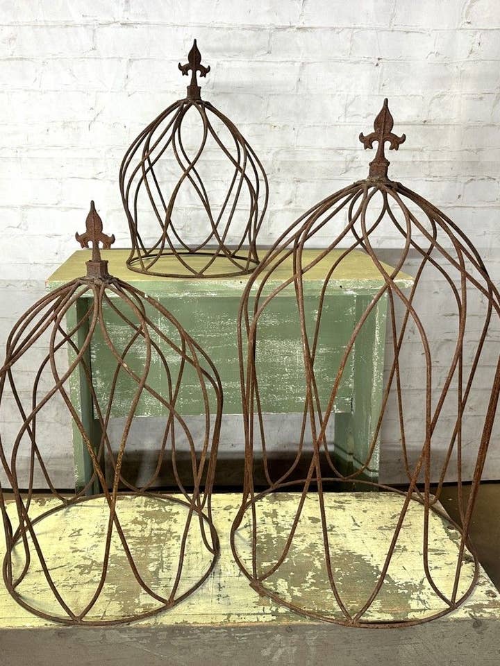 Wrought Iron Tommie Topiary w. Finial Plant Support Set of 3 for wholesale by Garden Iron And More