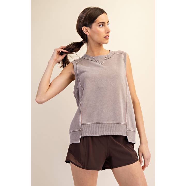 Rae Mode - Wholesale Lounge Top - Women's - MINERAL WASHED SLEEVELESS PULLOVER13