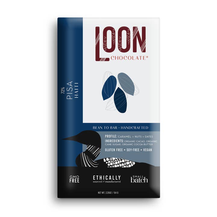 Loon Chocolate - Wholesale Chocolate Bar - 72% Dark - Haiti Pisa