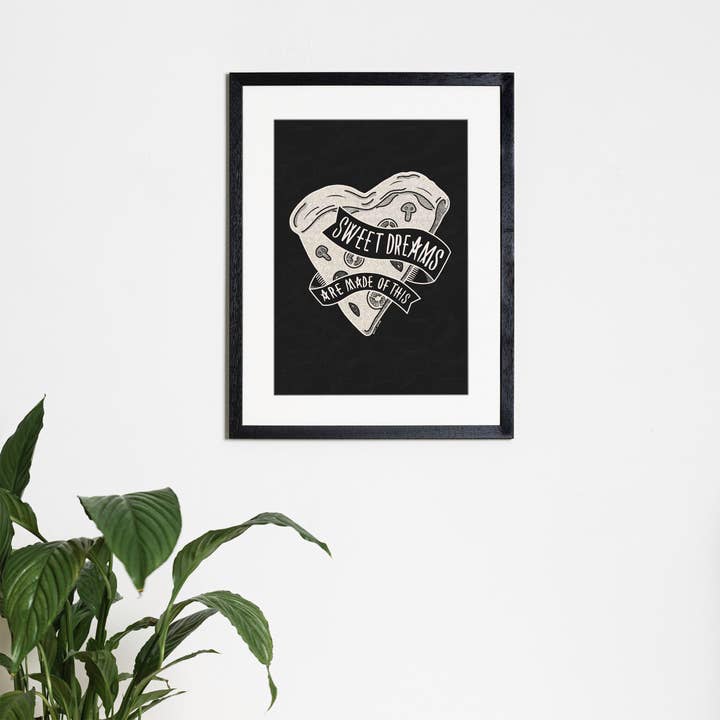 Pizza ”Söta drömmar är gjorda av detta” - Skriv ut för wholesale av Reyt Good Illustration