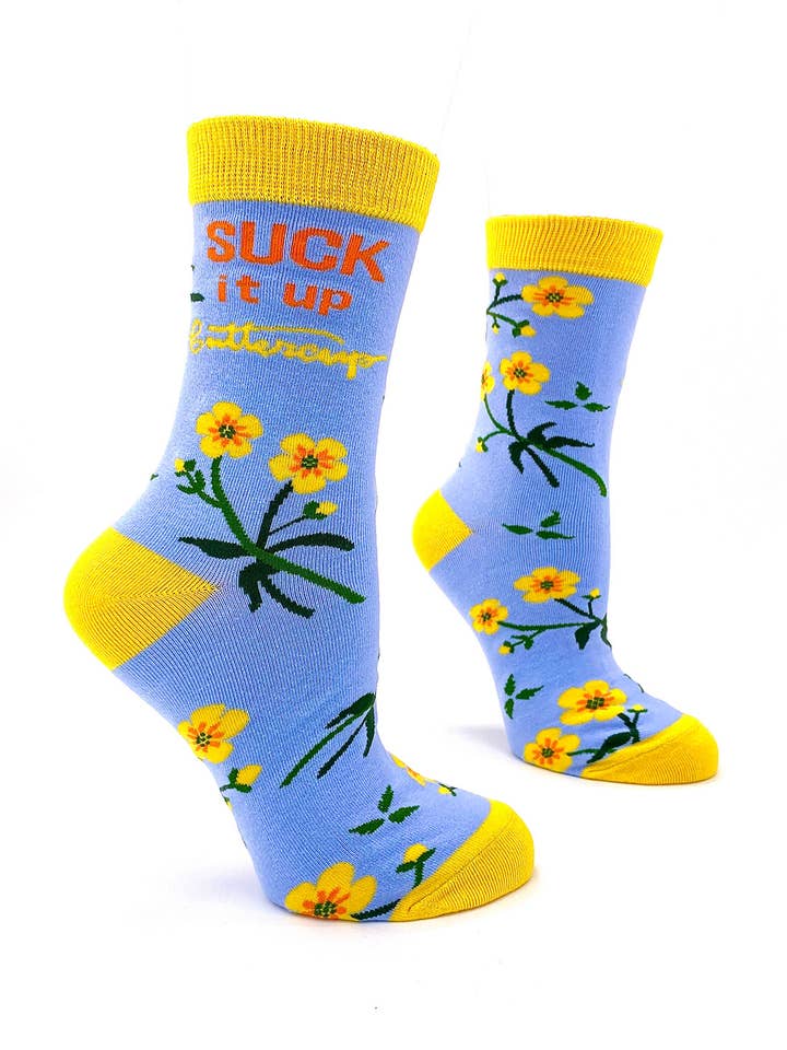 Fabdaz - Wholesale Socks - Women's - Suck It Up Buttercup Women's Crew Socks