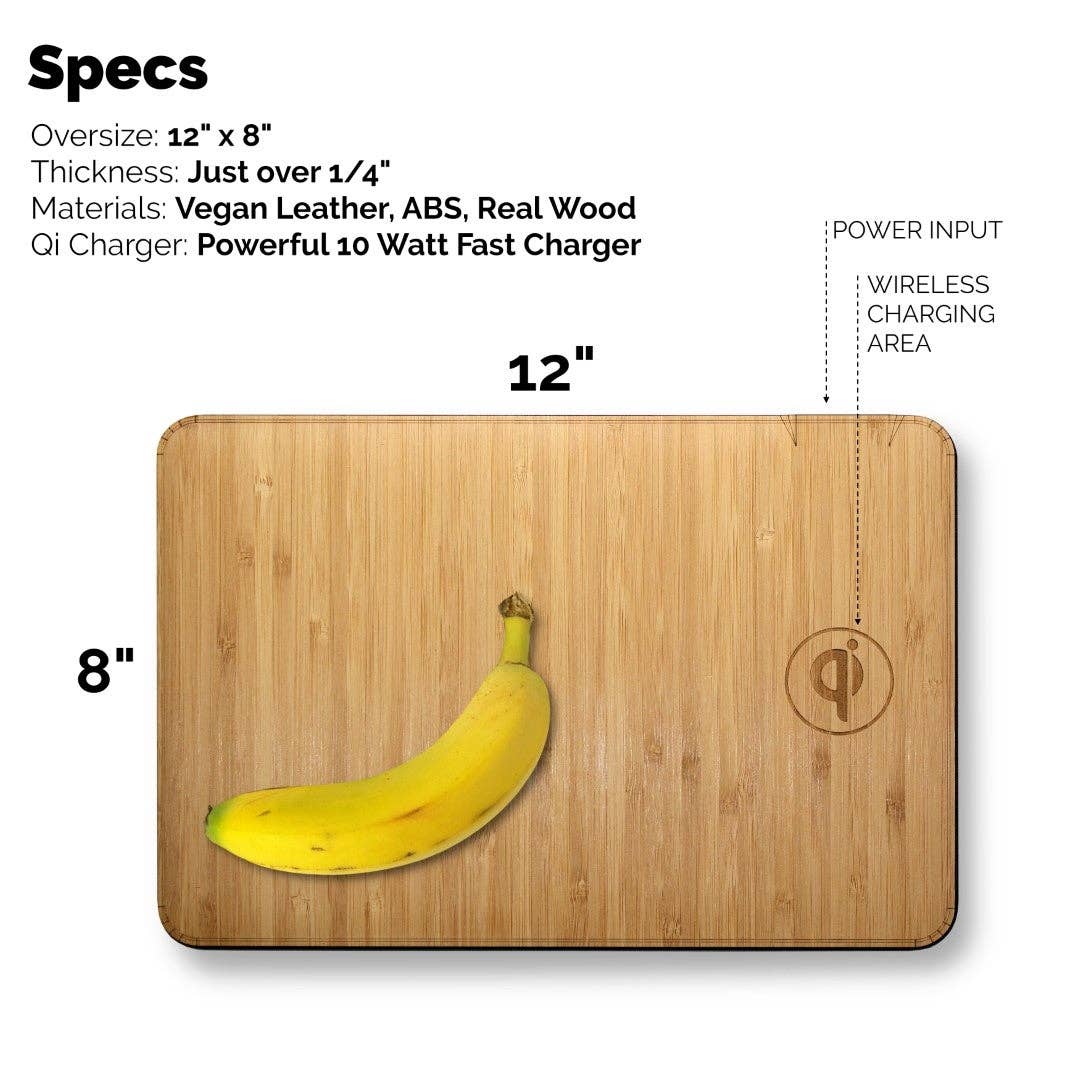 WUDN Handcrafted - Vendita all'ingrosso Tappetino per mouse - Grande tappetino per mouse in vero legno con ricarica rapida wireless da 15 watt8