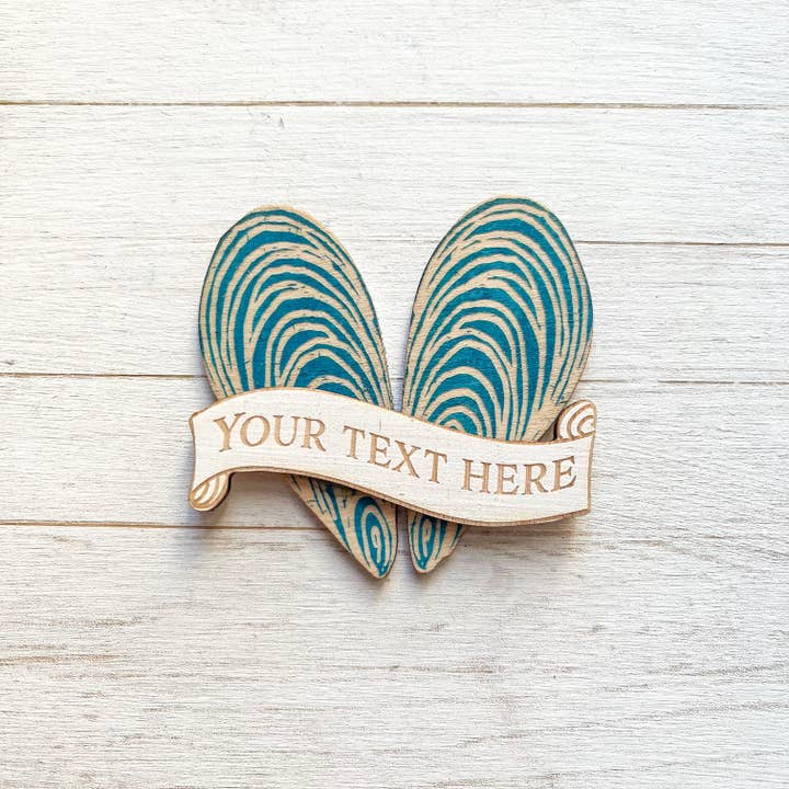 Custom location mussels seaside coastal ocean magnet for wholesale by Gorgeous Little Bits Ltd