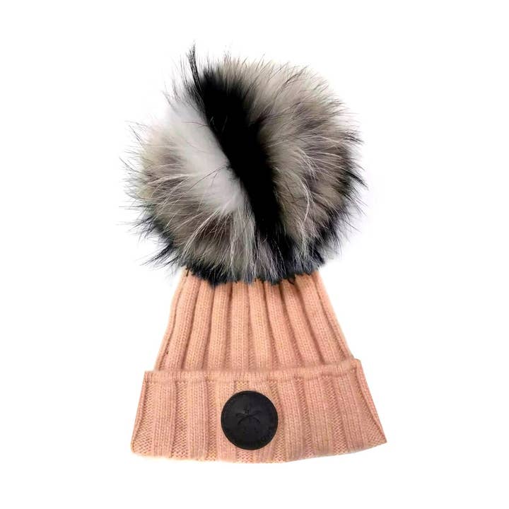 Tawny - Orange/rosa mössa naturlig päls för wholesale av Amour Bows