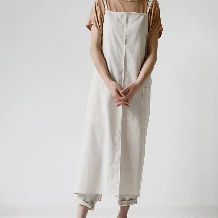 ACCITY - Wholesale Apron - Adjustable cotton linen apron with pockets_CWMM32911