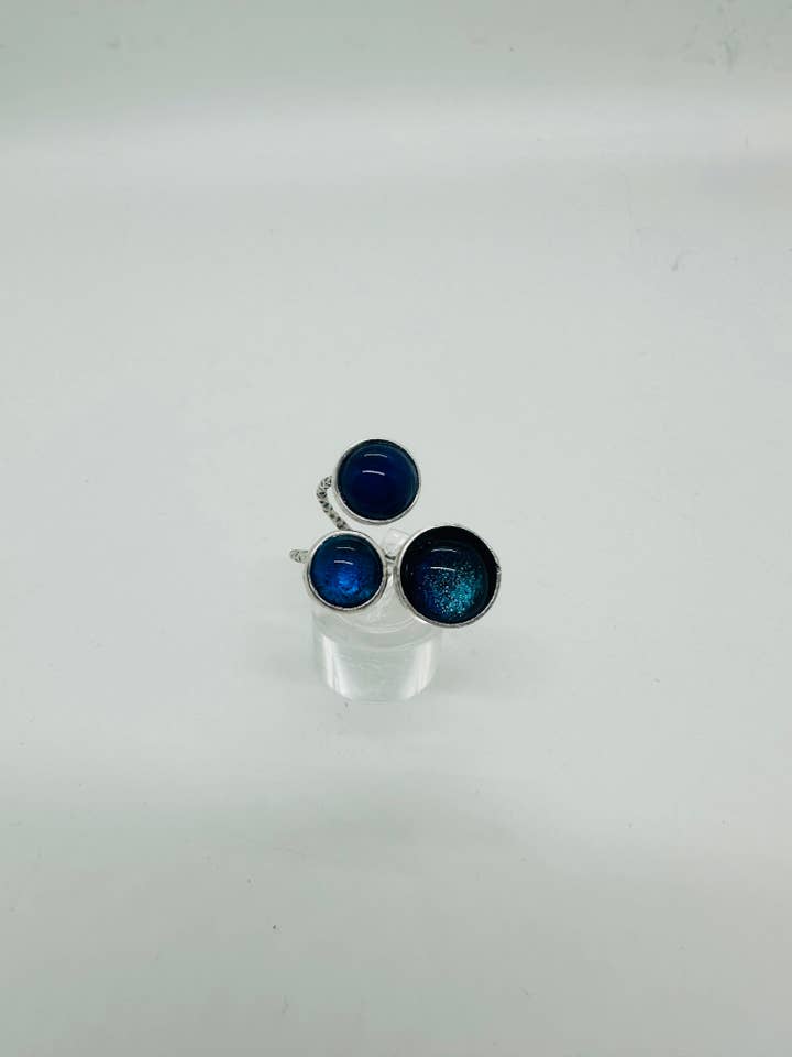 Trio Adjustable ring for wholesale by Ally Glass Studio