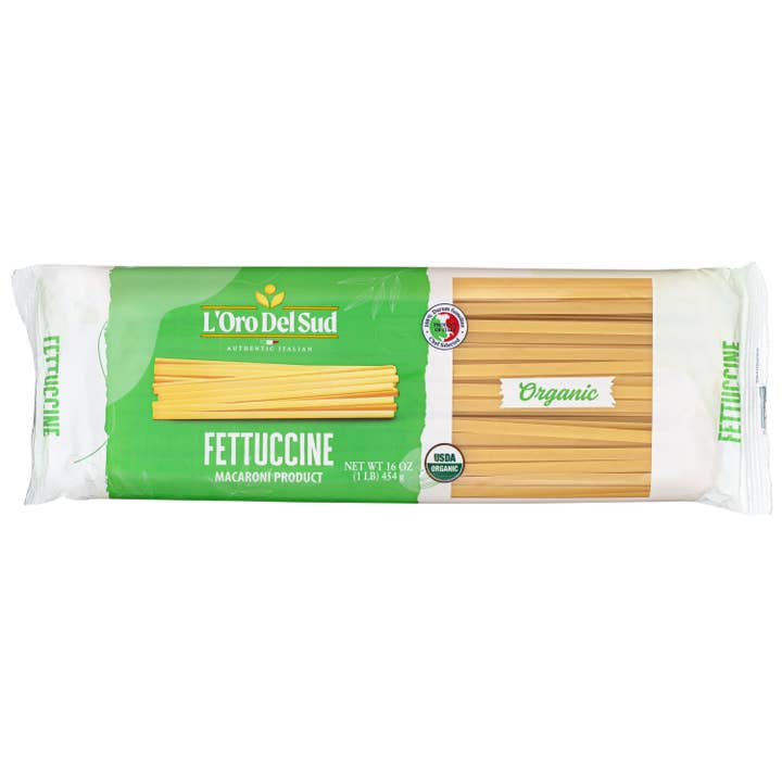 Wholesale Italian Food - Wholesale Pasta - L'Oro Del Sud, Organic Fettuccine Pasta 20 Pack x 1 lb.