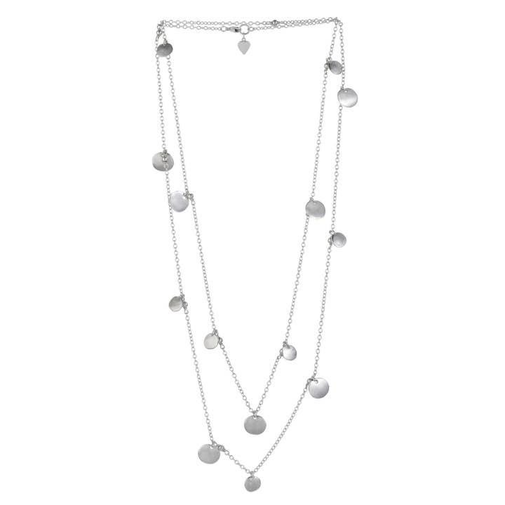 River Stone Sterling sølv glat skive kæde Wrap halskæde for engroshandel hos Van Peterson Designs