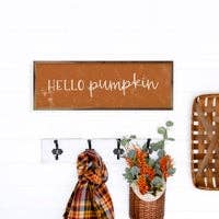 Kendrick Home - Wholesale Sign - Hello Pumpkin Orange2