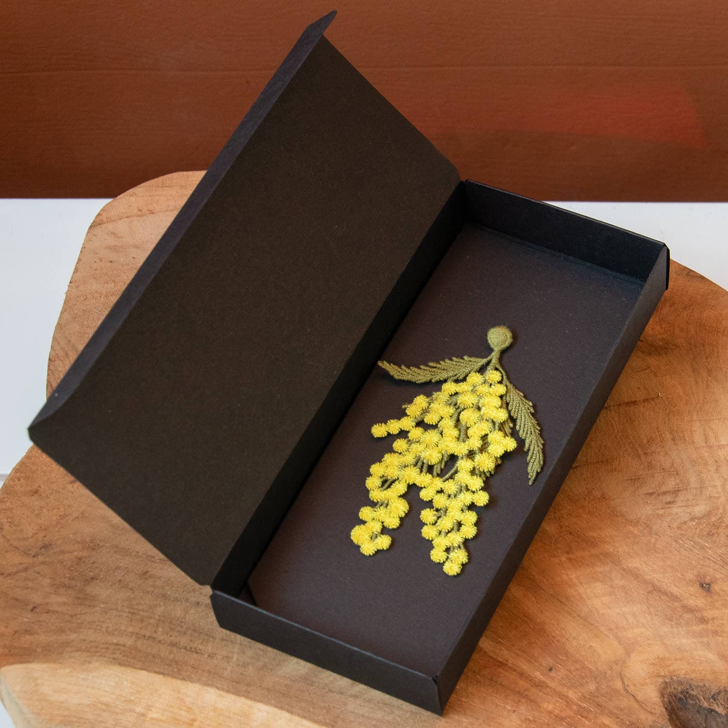 Botanopia - gifts , decor and cards for plant lovers - Wholesale Brooch - Mimosa flowers embroidered brooch6