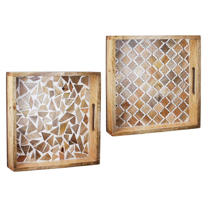 Taverno 2-fold square tray, 30x30 cm for wholesale by Gilde Handwerk Macrander GmbH & Co. KG