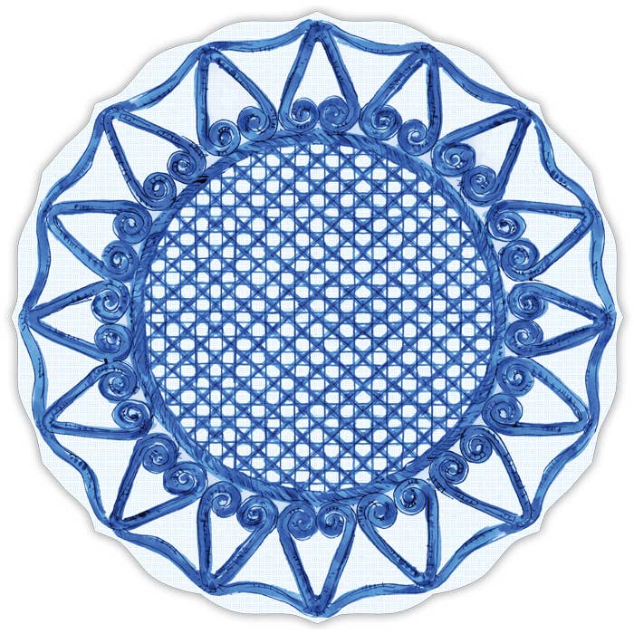 RosanneBeck Collections - Wholesale Placemat - Cane Royal Blue Posh Die-Cut Placemat