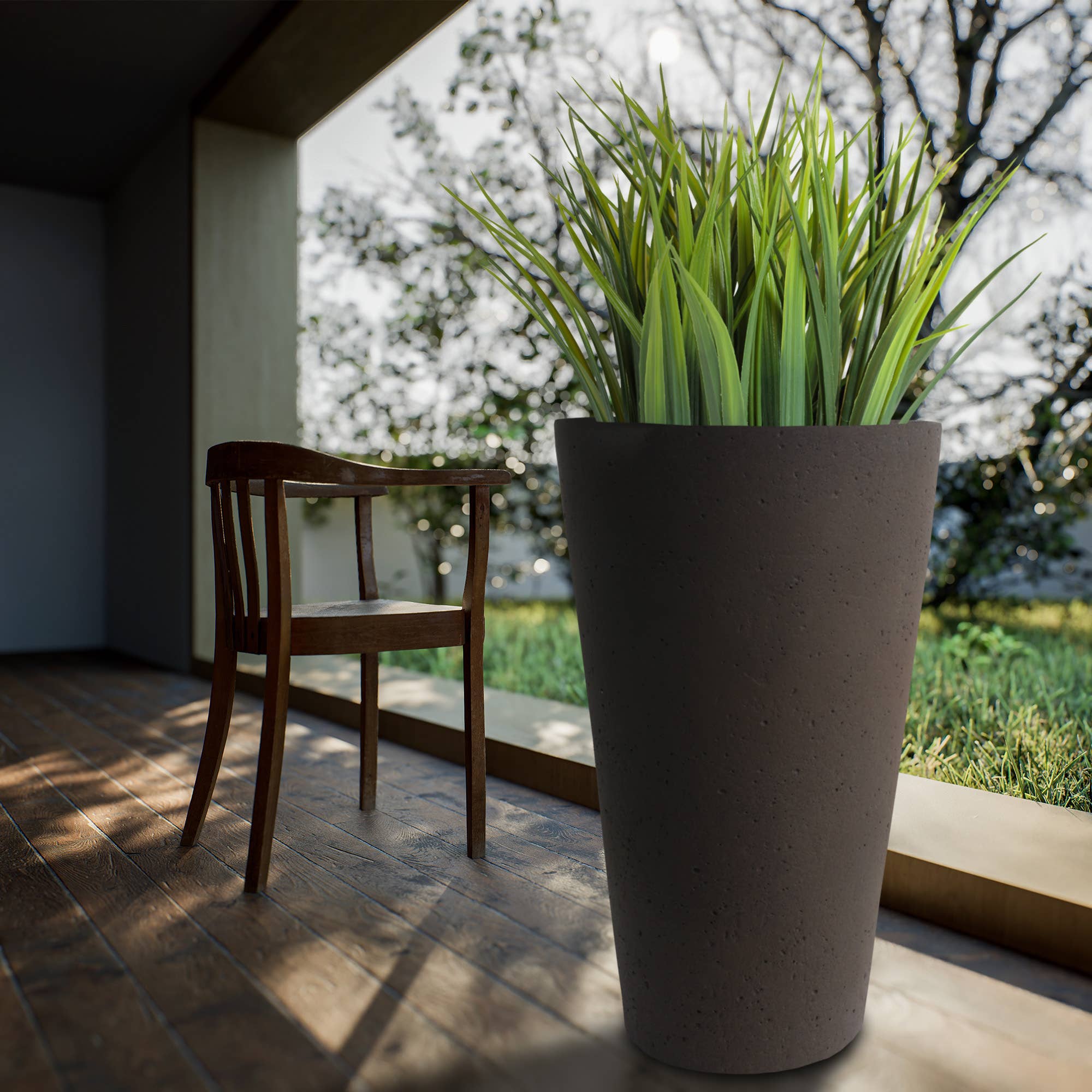 Algreen - Wholesale Planter Box - 30" Tall Crete Self-Watering Planter18