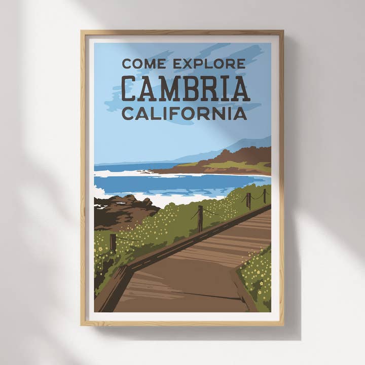 Cambria, California Travel Poster for wholesale by Recollection Project