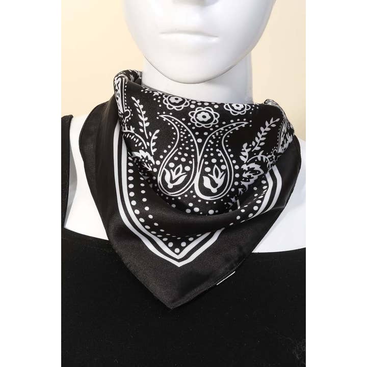 Anarchy Street - Wholesale Scarf - Women's - Light Paisley Design Square Bandana Scarf9