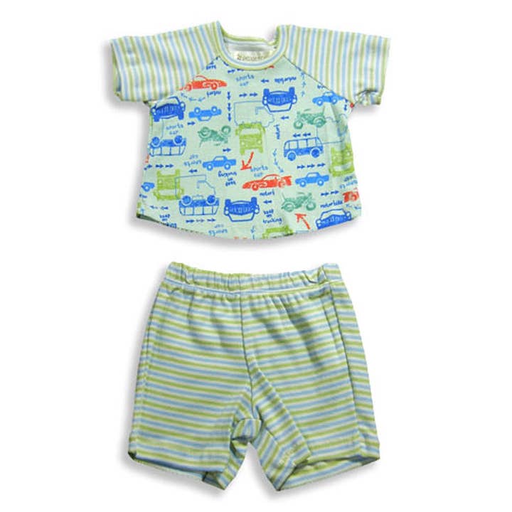 Eastern Off Price - Wholesale Top & Short Set - Baby - Pepper Toes by Baby Lulu - Baby Boys Short Sleeve Cars Short Set