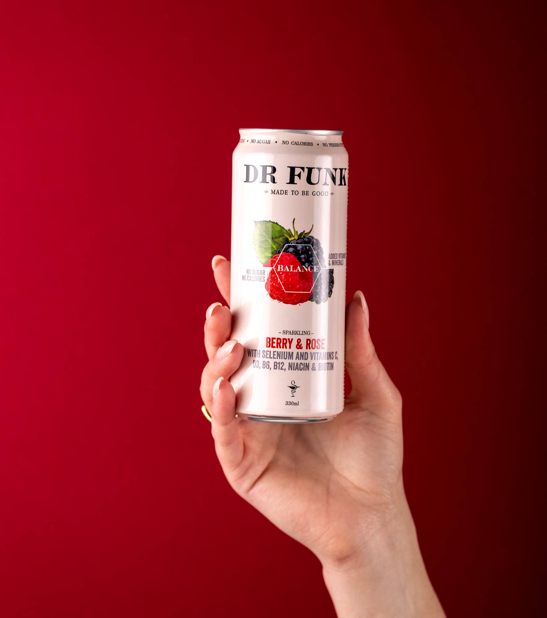 Dr Funk - Vendita all'ingrosso Acqua frizzante - Acqua aromatizzata ai frutti di bosco e rosa con 7 nutrienti essenziali2