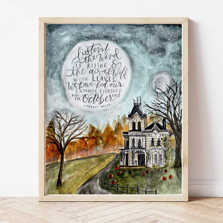 Fox and Wild - Wholesale Art Print - Halloween Haunted House Print
