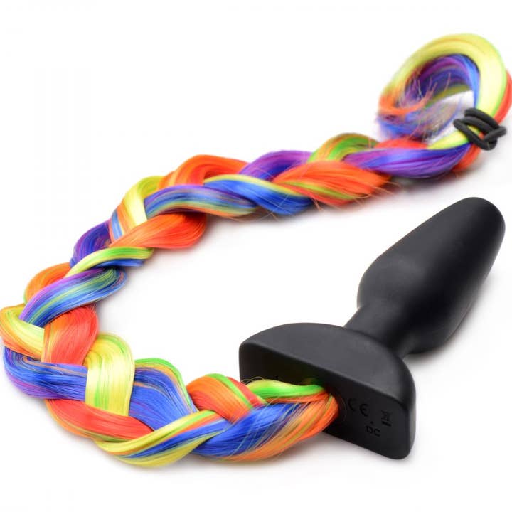 Tailz - Wholesale Sex Toy - Vibrating Rainbow Pony Tail Anal Plug4
