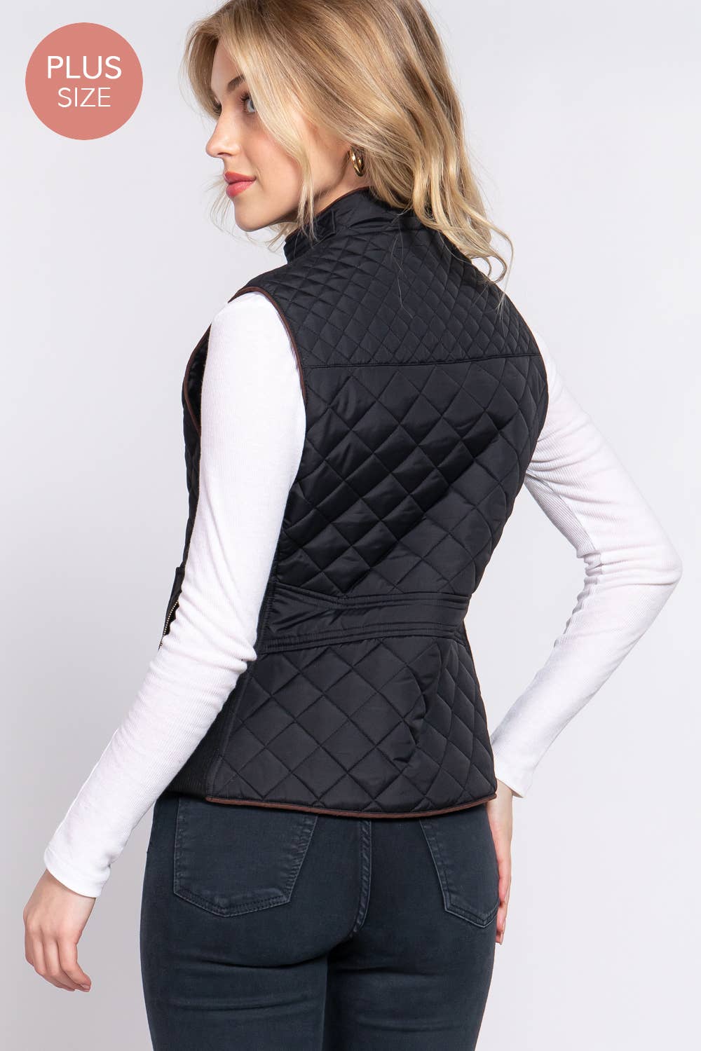 Active Basic | Active USA – Großhandel Oberbekleidungsweste – Damen – Steppweste mit Veloursleder-Paspeln15