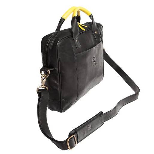 BALSA – Mala para portátil - Unissexo por atacado – Pasta preta e amarela Sencillo1