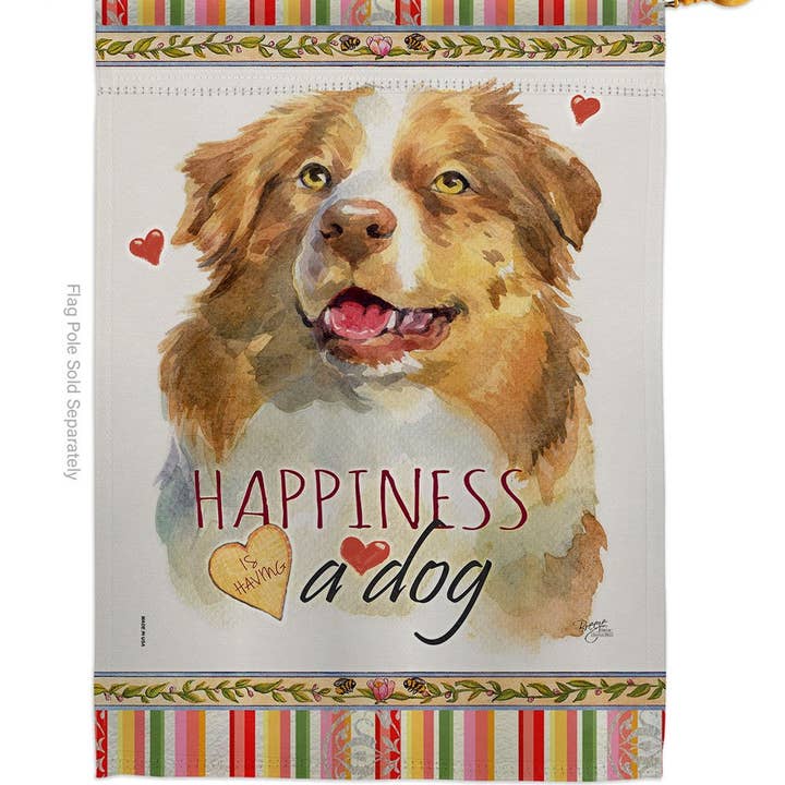 Two Group Flag Co – Großhandel Flagge – Flagge Yellow Australian Shepherd Happiness Dog1