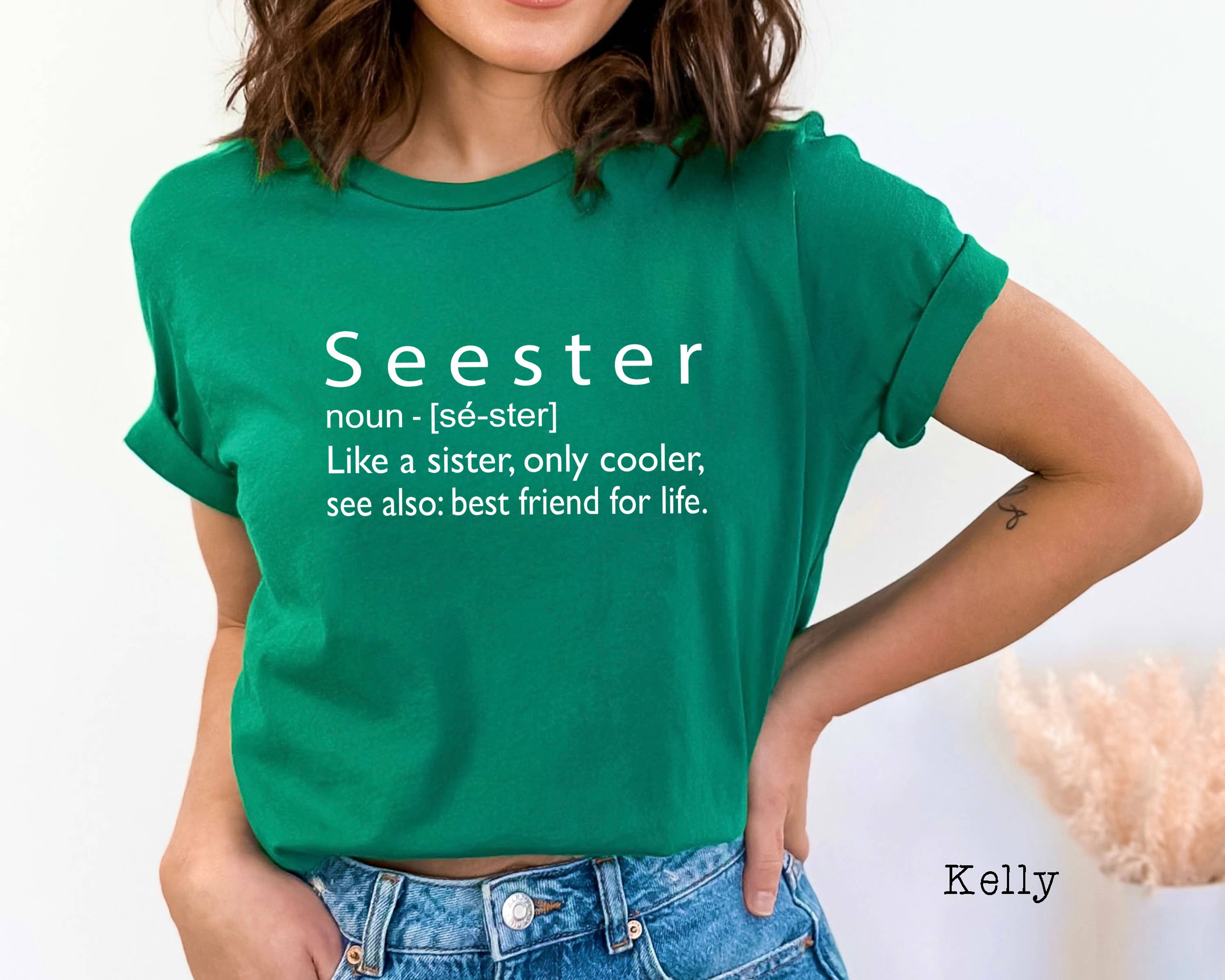 Custom T Story - Wholesale Screen Printed T-Shirt - Women's - Seester Noun Shirt, Seester Definition T-Shirt, Gift for Sis2