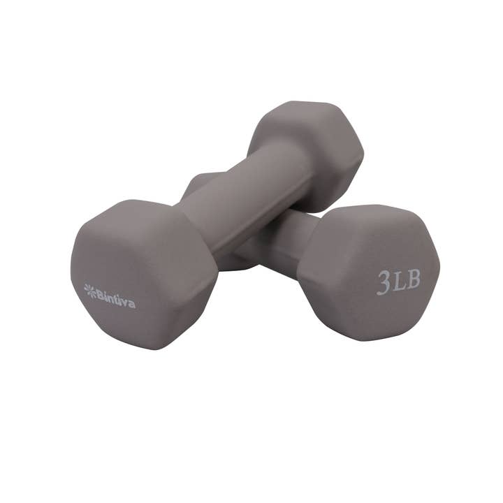 Bintiva - Wholesale Fitness Equipment - Neoprene Hexagon shaped dumbbells - Earth Tones