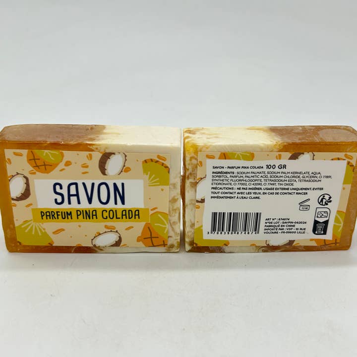 FRENCH TENDANCE – wholesale Tvålset – Vegetabilisk glycerintvål i skivor 100 g - Doft Pina colada