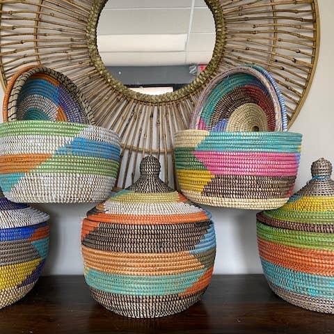 Gitzell FairTrade - Wholesale Basket - Assorted Sweet Grass Large Lidded Baskets13