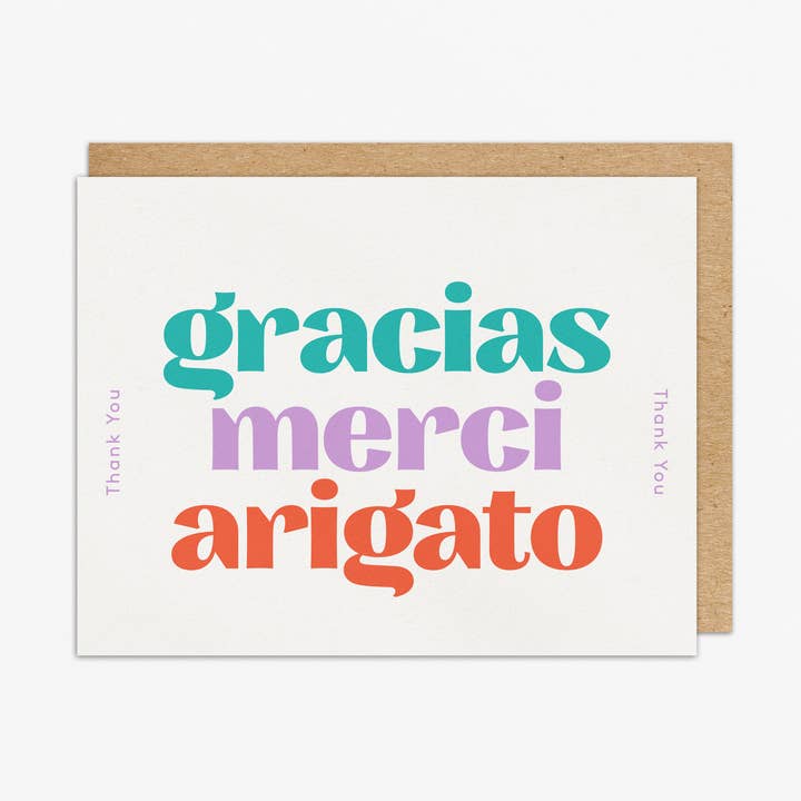 March Party Goods - Wholesale Thank You Card - Gracias Merci Arigato Card0