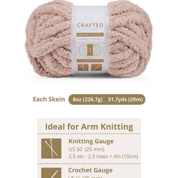 Crafted by Catherine - Wholesale Yarn - Chunky Chenill Yarn | 8oz/227g | Jumbo #7 | Pack of 67