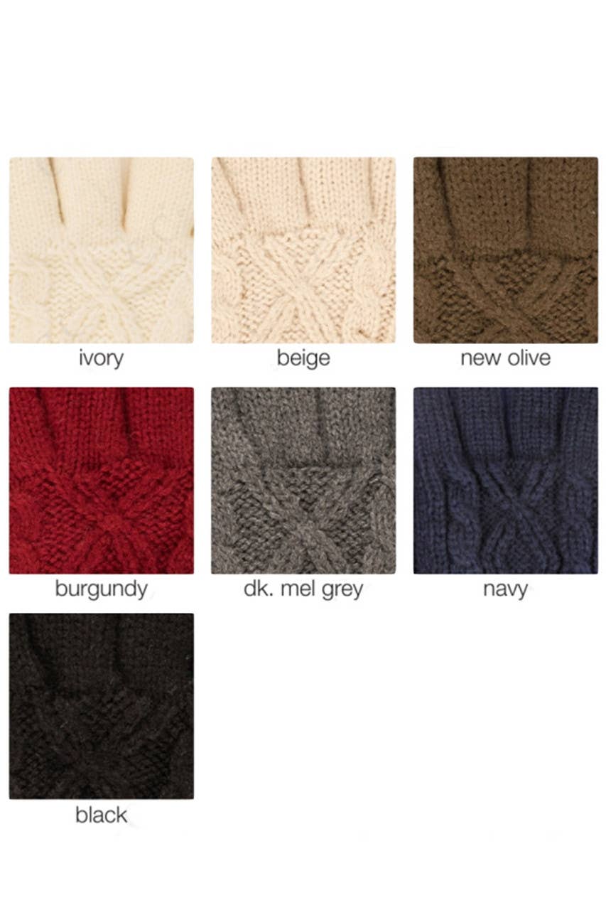 Hana - Vente Gants – femme - Gants à revers pliés en tricot torsadé CC avec doublure3