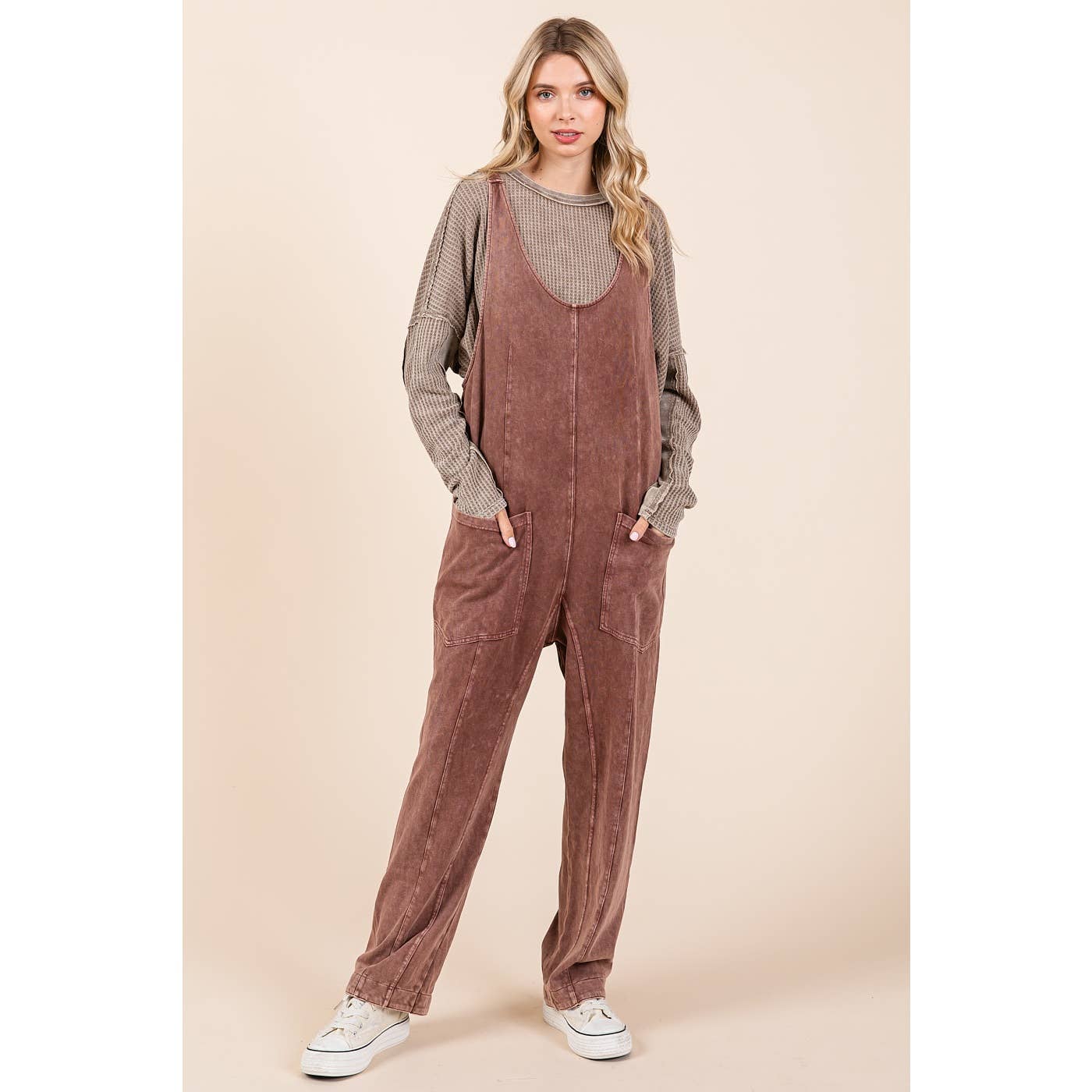 mittoshop - Wholesale Jumpsuit - Women's - MINERAL WASH RELAXED FIT SLEEVELESS HAREM JUMPSUIT8