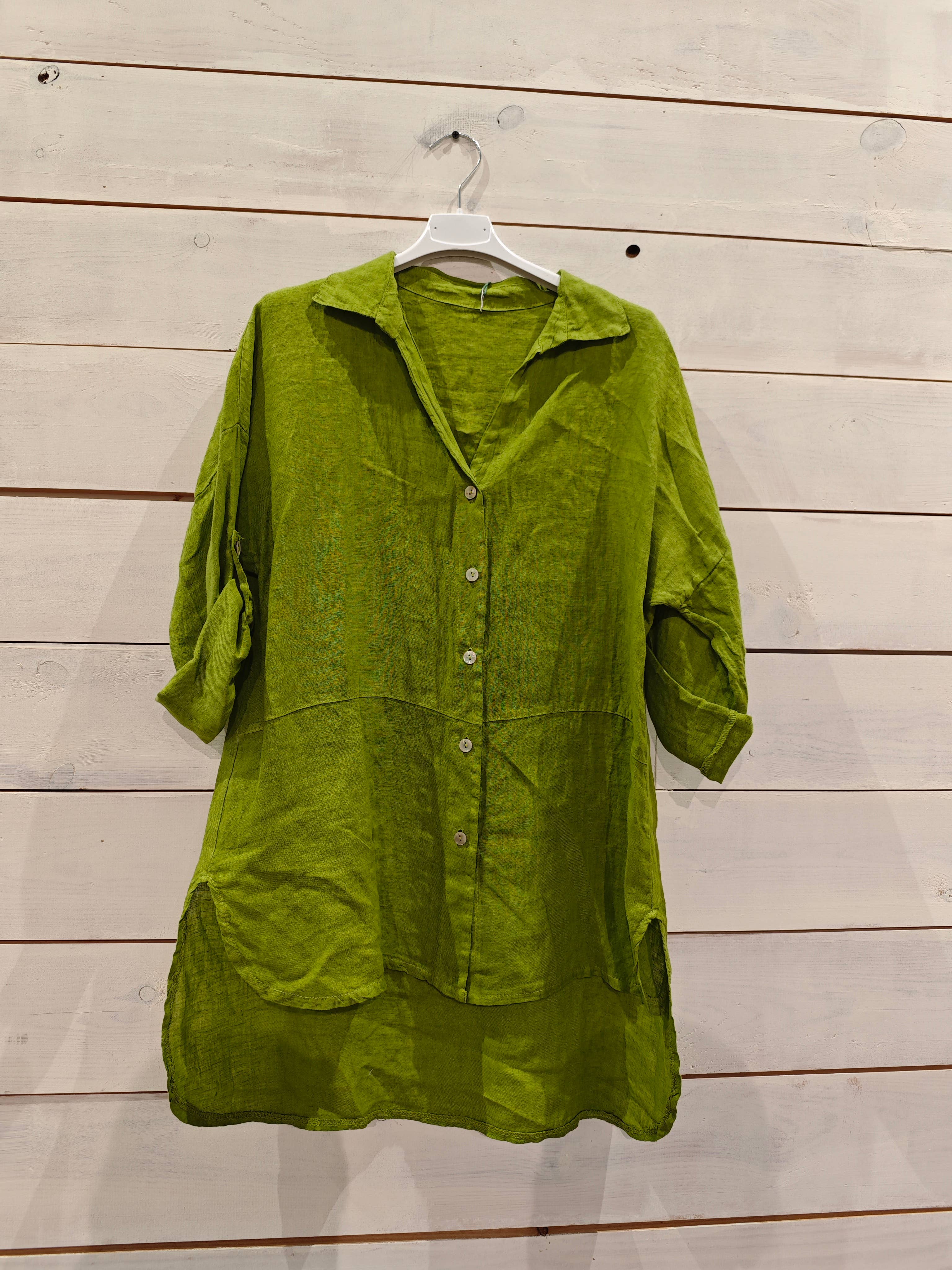 Linos y Textiles - Wholesale Button Down Shirt - Women's - REF 16827 SHORT SLEEVE 100% LINEN SHIRT5